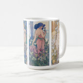 Vier Blume, Alphonse Mucha Kaffeetasse (VorderseiteRechts)