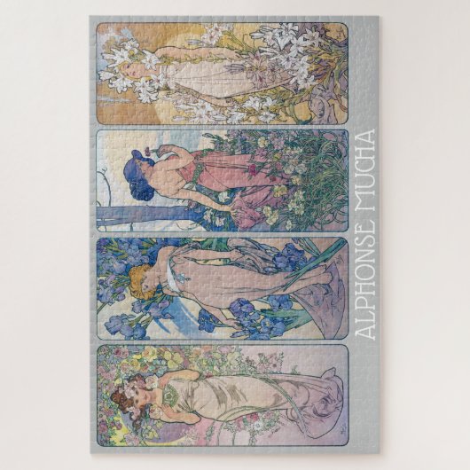 Vier Blume, Alphonse Mucha Puzzle (Vertikal)
