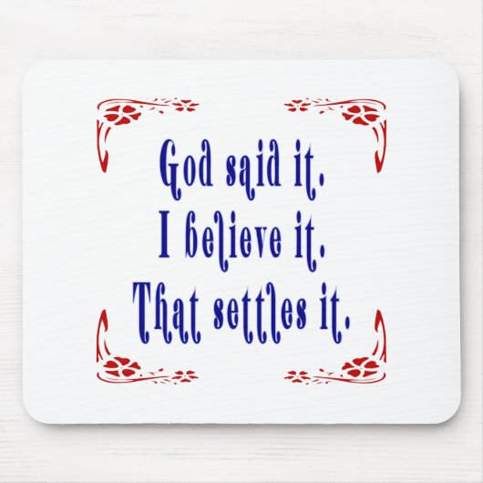 Vier Blume sagte Gott Mousepad (Vorne)