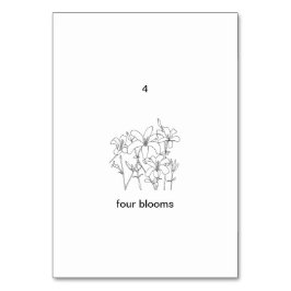 Vier Blüten, Taschenkarten mit benutzerdefinierter Tischnummer
