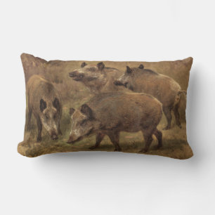 Vier Boars in einer grandiosen Landschaft (von Ros Lendenkissen