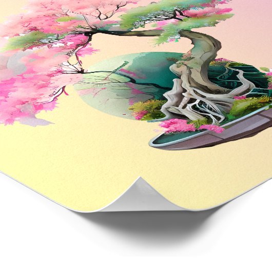 Vier Bonsai-Bäume Poster (Ecke)