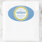 VIER Boston-Flagge Ovaler Aufkleber (Tasche)