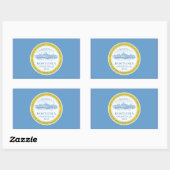 VIER Boston-Flagge Rechteckiger Aufkleber (Blatt)