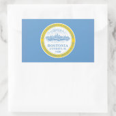 VIER Boston-Flagge Rechteckiger Aufkleber (Tasche)
