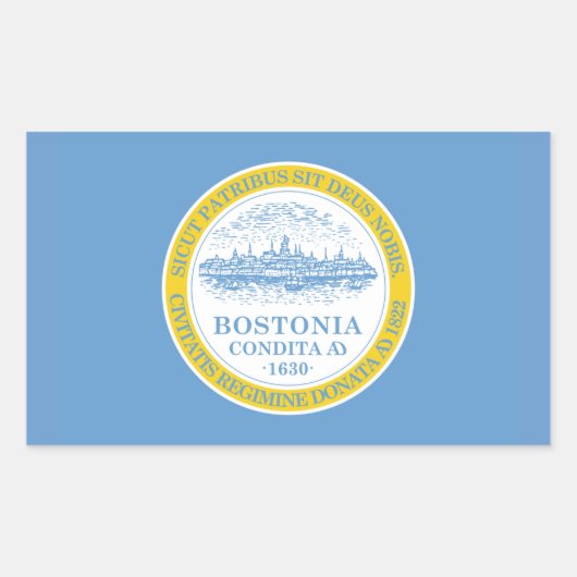 VIER Boston-Flagge Rechteckiger Aufkleber (Vorderseite)