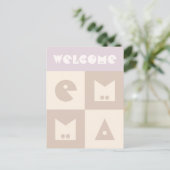 Vier-Buchstaben-Gratulation für das neugeborene Mä Postkarte (Stehend Vorderseite)