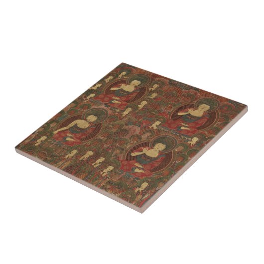 Vier Buddhas im reinen Land-Buddhismus Fliese (Seite)