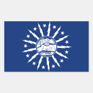 VIER Büffel-Flagge Rechteckiger Aufkleber