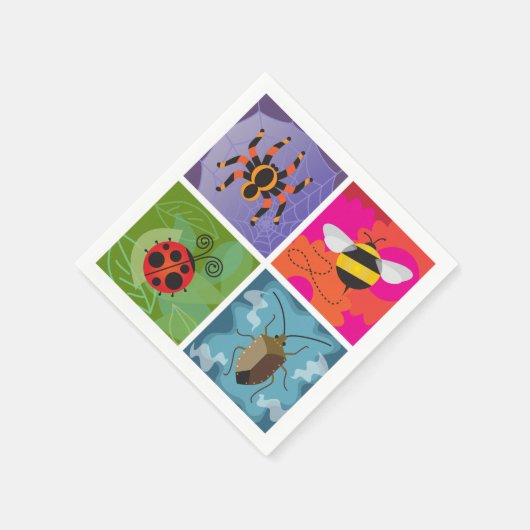 Vier Bug Serviette (Ecke)