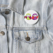 Vier bunte Eulen Button (Beispiel)