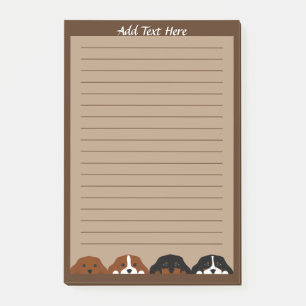 Vier Cavalier King Charles Spanisch Welpen Hund Post-it Klebezettel