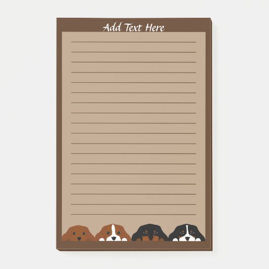 Vier Cavalier King Charles Spanisch Welpen Hund Post-it Klebezettel (Vorderseite)