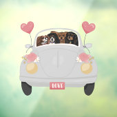 Vier Cavalier-Spaniels im Auto mit Herz Fensteraufkleber (Blatt 3)