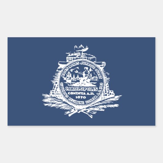 VIER Charleston, SC Flag Rechteckiger Aufkleber (Vorderseite)