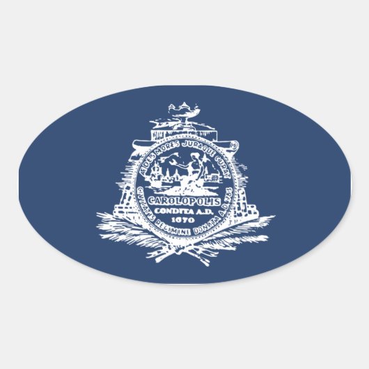 VIER Charleston, Sc-Flagge Ovaler Aufkleber (Vorderseite)