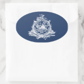 VIER Charleston, Sc-Flagge Ovaler Aufkleber (Tasche)