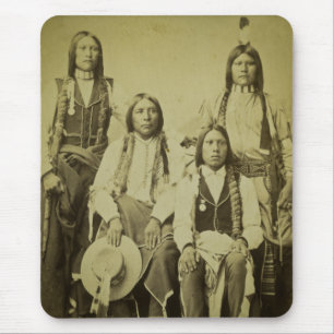 Vier Cheyenne-Kundschafter Vintage-Stereoansicht Mousepad