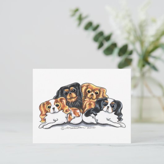 Vier CKCS Postkarte (Stehend Vorderseite)