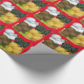 Vier Cochin-Hennen Geschenkpapier (Ecke)