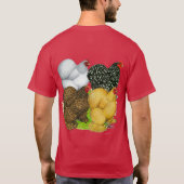 Vier Cochin-Hennen T-Shirt (Rückseite)