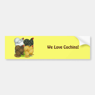 Vier Cochin Hens Autoaufkleber