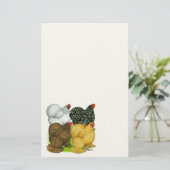Vier Cochin Hens Briefpapier (Stehend Vorderseite)