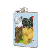 Vier Cochin Hens Flachmann (Links)