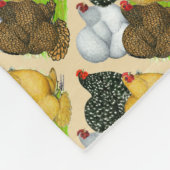 Vier Cochin Hens Fleecedecke (Ecke)
