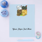 Vier Cochin Hens Flyer (Einzeln)