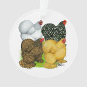 Vier Cochin Hens Ornament (Vorderseite)