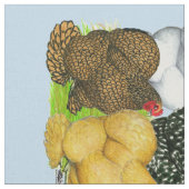 Vier Cochin Hens Stoff (Nahaufnahme)
