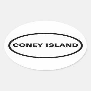 VIER Coney Island Ovaler Aufkleber
