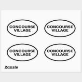 VIER Conkurs Village Ovaler Aufkleber (Blatt)