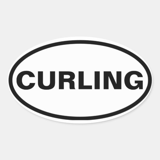 VIER "CURLING" OVALER AUFKLEBER (Vorderseite)