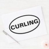 VIER "CURLING" OVALER AUFKLEBER (Umschlag)