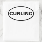 VIER "CURLING" OVALER AUFKLEBER (Tasche)