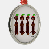 Vier Dackel-Weihnachtsverzierung Ornament Aus Metall (Rechts)