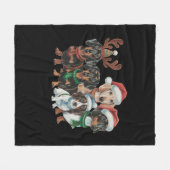 Vier Dackeln Hunde mit festlicher Kleidung Fleecedecke (Vorderseite (Horizontal))