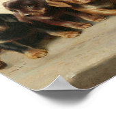 Vier Dackeln Welpen | Carl Reichert Poster (Ecke)