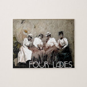 Vier Damen Vintage Puzzle