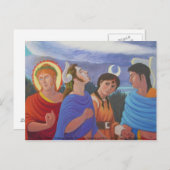 Vier Deities Walking Postkarte (Vorne/Hinten)