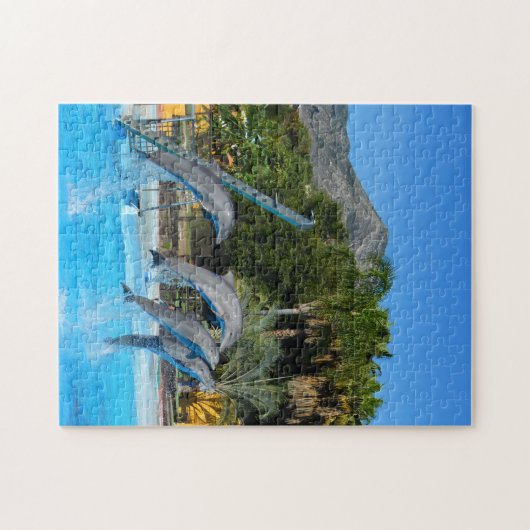 Vier Delphine, die sich sprengen Puzzle (Horizontal)