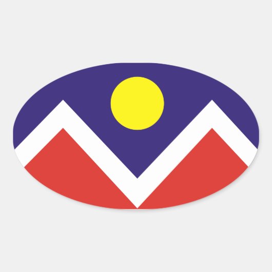 VIER Denver, Colorado Flag Ovaler Aufkleber (Vorderseite)