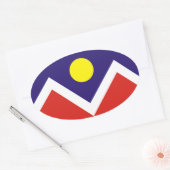 VIER Denver, Colorado Flag Ovaler Aufkleber (Umschlag)