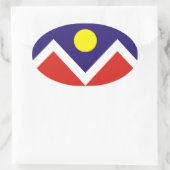VIER Denver, Colorado Flag Ovaler Aufkleber (Tasche)