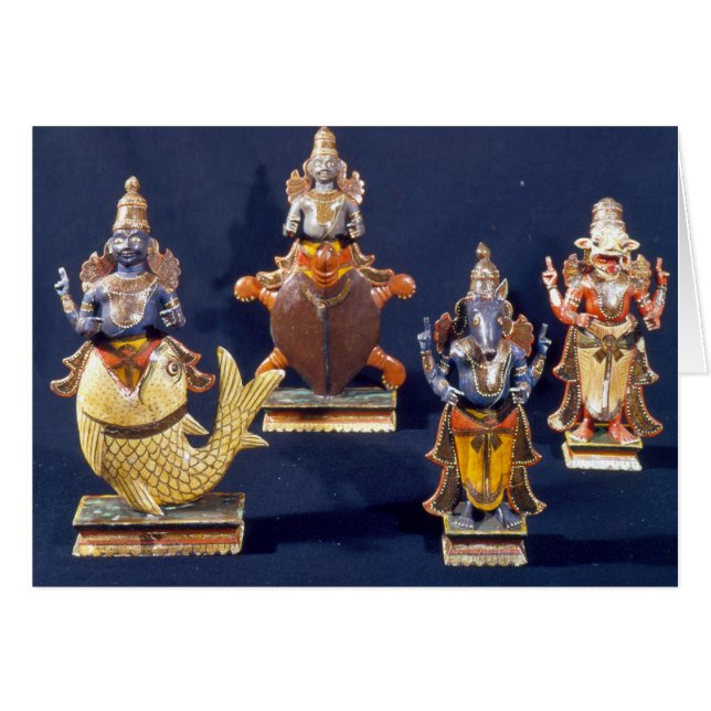 Vier der Inkarnationen von Vishnu (Vorderseite (Horizontal))