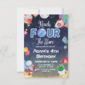 Vier der Sterne Weltraum Vierte Einladung (Vorderseite)