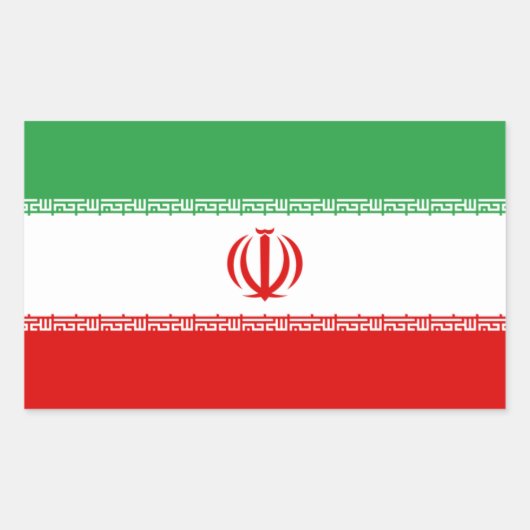 VIER derzeitige Flagge des Iran Rechteckiger Aufkleber (Vorderseite)
