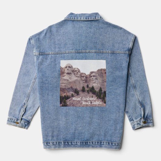 Vier des Mount Rushmore Jeansjacke (Rückseite)